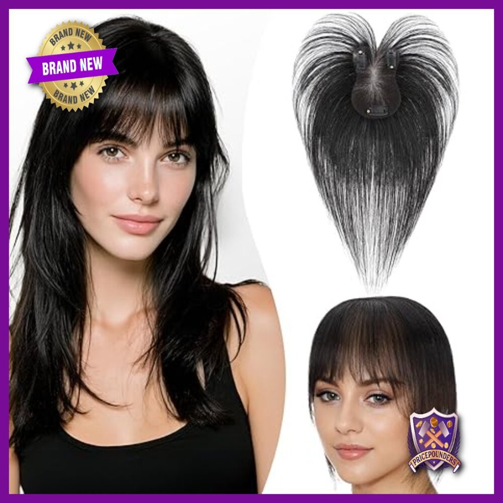 11 Inch Human Hair Topper with Hand-Tied Lace Base for Volume & Coverage
